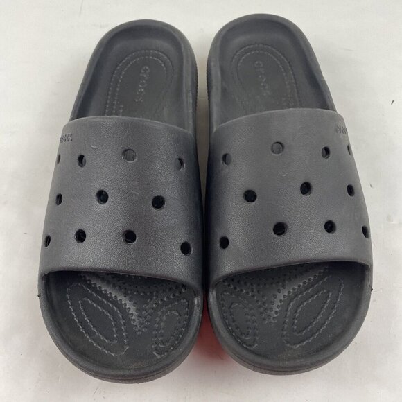 Crocs Classic Slide Sandals Unisex M6/W8 Slip On Open Toe Black Platform - Picture 9 of 10